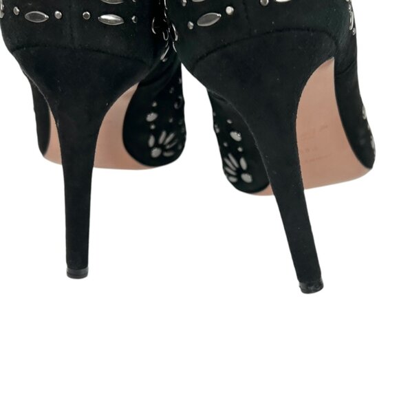 Alaia Studded Black Suede Heeled Boots - Picture 6 of 10